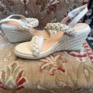 Elegant Cream Wedge Sandals